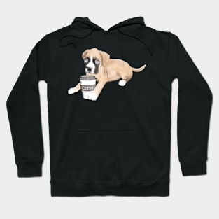 Boxer Dog With Cup Of Coffee Hoodie